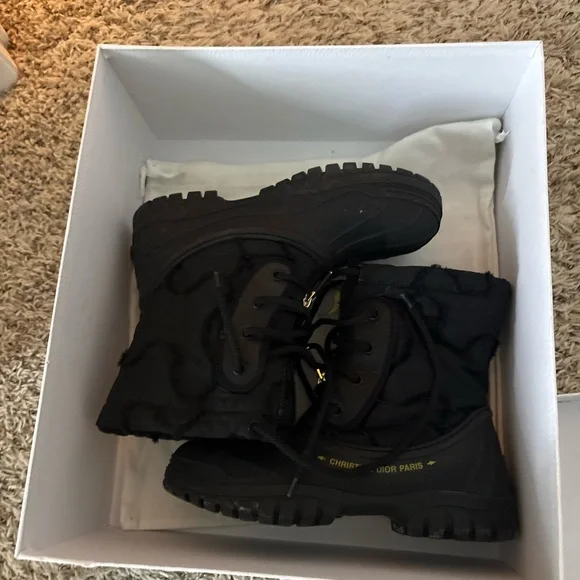 Dior D-Venture Black Lace Up Boots - Picture 7 of 8